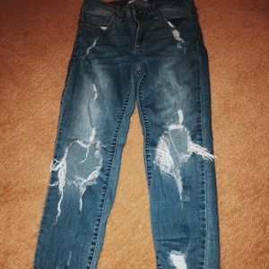 cutest ripped light wash denim jeans